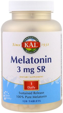 Melatonin SR, 3 mg, 120 Tablets by KAL-Tillskott, Melatonin 3 Mg