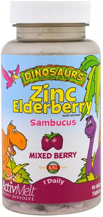 Zinc Elderberry ActivMelt, Mixed Berries, 90 Micro Tablets by KAL-Barns Hälsa, Kosttillskott Barn, Mineraler, Zink