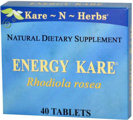 Energy Kare, 40 Tablets by Kare n Herbs-Örter, Rhodiola Rosea