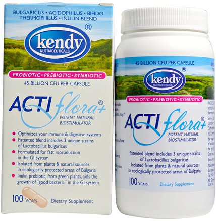 Actiflora+, Potent Natural Biostimulator, 100 Veggie Caps by Kendy USA-Kosttillskott, Probiotika