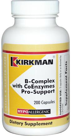B-Complex with CoEnzymes Pro-Support, 200 Capsules by Kirkman Labs-Vitaminer, Vitamin B-Komplex