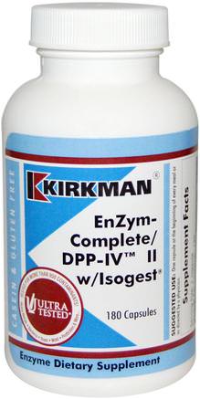 EnZym-Complete/DPP-IV II with Isogest, 180 Capsules by Kirkman Labs-Kosttillskott, Matsmältningsenzymer, Hälsa
