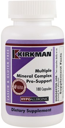 Multiple Mineral Complex Pro-Support, 180 Capsules by Kirkman Labs-Vitaminer, Multivitaminer