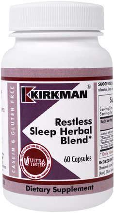 Restless Sleep Herbal Blend, 60 Capsules by Kirkman Labs-Kosttillskott, Sömn, Hälsa