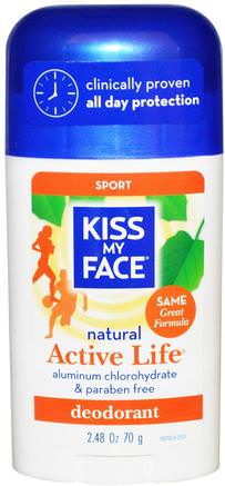 Active Life, Sport Deodorant, 2.48 oz (70 g) by Kiss My Face-Bad, Skönhet, Deodorant