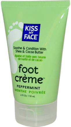 Foot Creme, Peppermint, 4 fl oz (118 ml) by Kiss My Face-Bad, Skönhet, Krämer Fot, Kroppsvård