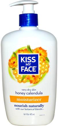 Moisturizer Lotion, Honey Calendula, 16 fl oz (473 ml) by Kiss My Face-Bad, Skönhet, Body Lotion, Kroppsvård