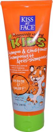 Obsessively Natural Kids, Shampoo & Conditioner, Orange U Smart, 8 fl oz (236 ml) by Kiss My Face-Bad, Skönhet, Schampo, Balsam