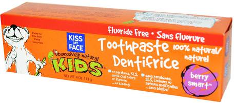 Obsessively Natural Kids, Toothpaste, Flouride Free, Berry Smart, 4 oz (113 g) by Kiss My Face-Bad, Skönhet, Oral Tandvård, Tandkräm