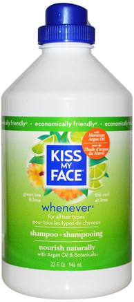 Whenever Shampoo, All Hair Types, Green Tea & Lime, 32 fl oz (946 ml) by Kiss My Face-Bad, Skönhet, Schampo, Argan