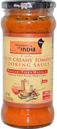 Rich Creamy Tomato Cooking Sauce, Mild, 12.2 oz (347 g) by Kitchens of India-Mat, Såser Och Marinader