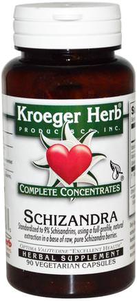 Complete Concentrates, Schizandra, 90 Veggie Caps by Kroeger Herb Co-Örter, Schizandra (Schisandra)