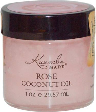 Rose Coconut Oil, 1 oz (29.57 ml) by Kuumba Made-Bad, Skönhet, Kokosnötolja