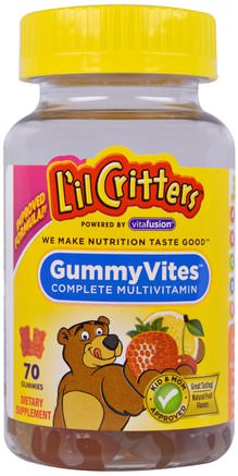 Gummy Vites, Complete Multivitamin, Natural Fruit Flavors, 70 Gummies by Lil Critters-Vitaminer, Multivitaminer, Barn Multivitaminer, Värmekänsliga Produkter