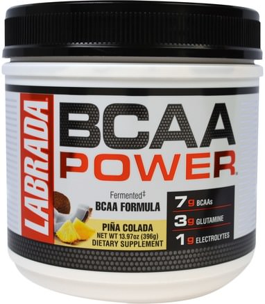 BCAA Power, Pina Colada, 13.97 oz (396 g) by Labrada Nutrition-Kosttillskott, Aminosyror, Bcaa (Förgrenad Aminosyra)