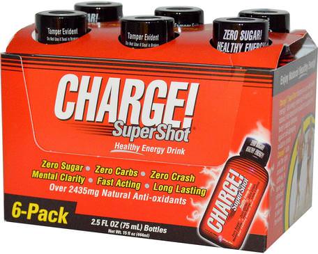 Charge! Super Shots, 6-Pack, 2.5 fl oz (75 ml) Each by Labrada Nutrition-Kosttillskott, Antioxidanter, Energidrycker Mixa