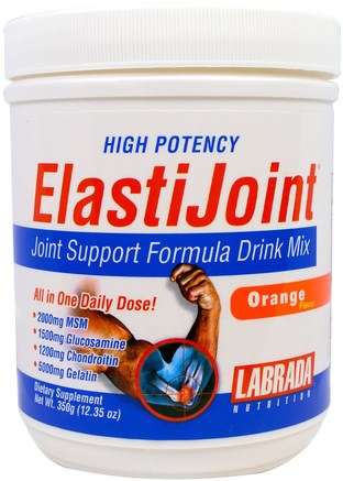 ElastiJoint, Orange Flavor, 12.35 oz (350 g) by Labrada Nutrition-Hälsa, Ben, Osteoporos, Gemensam Hälsa, Leder Ledband