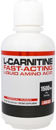 L-Carnitine Fast-Acting Liquid Amino Acid, Tropical Punch, 16 oz (473 ml) by Labrada Nutrition-Kosttillskott, Aminosyror, L Karnitin