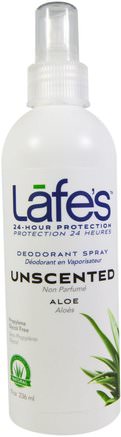 Deodorant Spray, Aloe, Unscented, 8 oz (236 ml) by Lafes Natural Body Care-Bad, Skönhet, Deodorant Spray, Fötter Fotvård