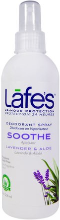 Deodorant Spray, Soothe, Lavender & Aloe, 8 oz (236 ml) by Lafes Natural Body Care-Bad, Skönhet, Deodorant Spray, Deodoranta Kvinnor