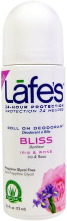 Roll On Deodorant, Bliss, 2.5 oz (73 ml) by Lafes Natural Body Care-Bad, Skönhet, Deodorant, Roll-On Deodorantpulver