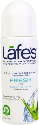 Roll On Deodorant, Fresh, Cedar & Aloe, 2.5 oz (71 g) by Lafes Natural Body Care-Bad, Skönhet, Deodorant, Roll-On Deodorant
