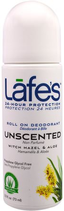 Roll On Deodorant, Unscented, 2.5 oz (73 ml) by Lafes Natural Body Care-Bad, Skönhet, Deodorant, Roll-On Deodorant