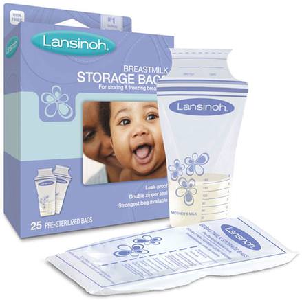 Breastmilk Storage Bags, 25 Pre-Sterilized Bags by Lansinoh-Barns Hälsa, Barn Mat, Baby Matning Och Städning
