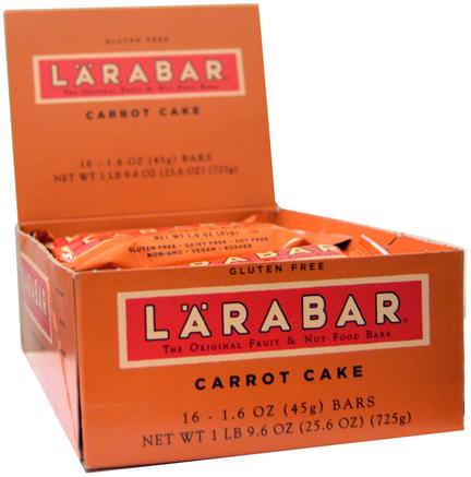 Carrot Cake, 16 Bars, 1.6 oz (45 g) Per Bar by Larabar-Larabar, Mat, Friska Snacks, Näringsrika Barer
