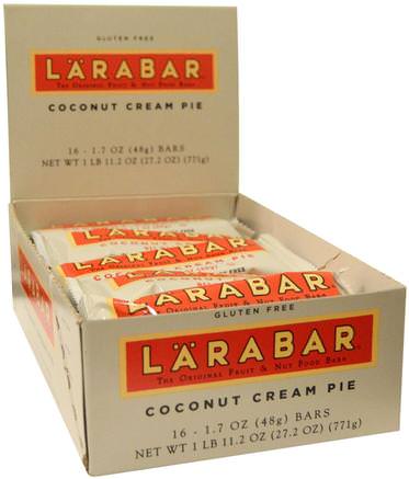 Coconut Cream Pie, 16 Bars, 1.7 oz (48 g) Each by Larabar-Larabar, Mat, Hälsosam Tilltugg