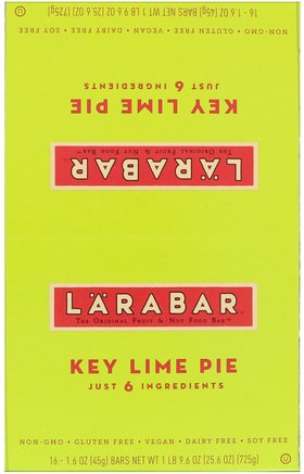 Key Lime Pie, 16 Bars, 1.6 oz (45 g) Each by Larabar-Larabar, Mat, Hälsosam Tilltugg