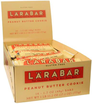 Peanut Butter Cookie, 16 Bars, 1.7 oz (48 g) Each by Larabar-Larabar, Mat, Hälsosam Tilltugg