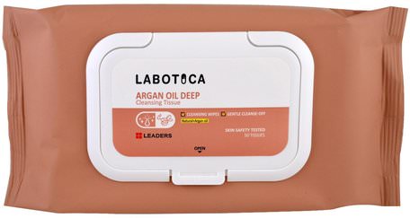 Labotica, Argan Oil Deep Cleansing Tissue, 50 Tissues by Leaders-Skönhet, Ansiktsvård