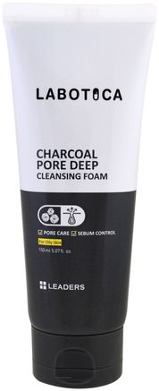 Labotica, Charcoal Pore Deep Cleansing Foam, 5.07 fl oz (150 ml) by Leaders-Skönhet, Ansiktsvård