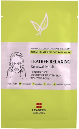 Teatree Relaxing Renewal Mask, 1 Mask, 25 ml by Leaders-Skönhet, Ansiktsmasker, Arkmaskar