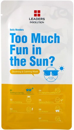 Too Much Fun in the Sun?, Soothing & Calming Mask, 1 Mask, 0.84 fl oz (25 ml) by Leaders-Skönhet, Ansiktsmasker, Arkmaskar