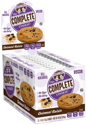 The Complete Cookie, Oatmeal Raisin, 12 Cookies, 4 oz (113 g) Each by Lenny & Larrys-Sport, Protein Barer