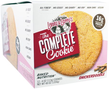 The Complete Cookie, Snickerdoodle, 12 Cookies, 4 oz (113 g) Each by Lenny & Larrys-Sport, Protein Barer