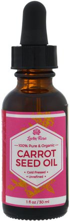 100% Pure & Organic Carrot Seed Oil, 1 fl oz (30 ml) by Leven Rose-Bad, Skönhet, Aromaterapi Eteriska Oljor