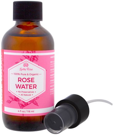 100% Pure & Organic Rose Water, 4 fl oz (118 ml) by Leven Rose-Bad, Skönhet, Aromaterapi Eteriska Oljor, Rosolja