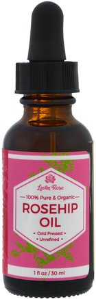 100% Pure & Organic Rosehip Oil, 1 fl oz (30 ml) by Leven Rose-Bad, Skönhet, Aromaterapi Eteriska Oljor, Rosa Höftfröolja