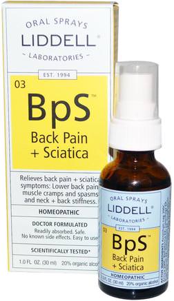 BpS, Back Pain + Sciatica, Oral Sprays, 1.0 fl oz (30 ml) by Liddell-Kosttillskott, Homeopati Smärtlindring