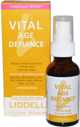 Vital Age Defiance, Oral Spray, 1.0 fl oz (30 ml) by Liddell-Kosttillskott, Anabola Kosttillskott, Hgh, Homeopati Kvinnor