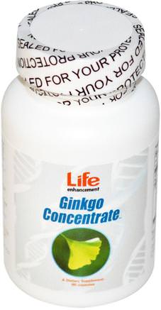 Ginkgo Concentrate, 90 Capsules by Life Enhancement-Hälsa, Uppmärksamhet Underskott Störning, Lägg Till, Adhd, Hjärna, Örter, Ginkgo Biloba