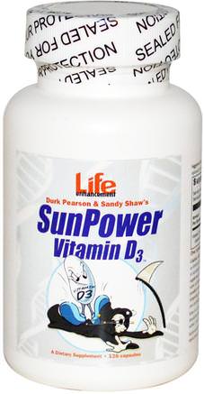 SunPower Vitamin D3, 120 Capsules by Life Enhancement-Vitaminer, Vitamin D3