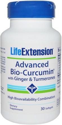 Advanced Bio-Curcumin, with Ginger & Turmerones, 30 Softgels by Life Extension-Kosttillskott, Antioxidanter, Curcumin