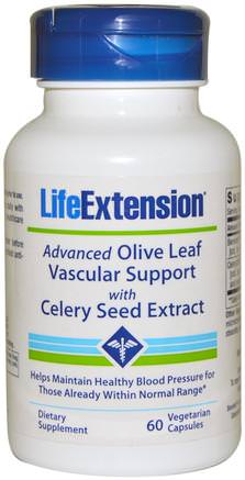 Advanced Olive Leaf Vascular Support with Celery Seed Extract, 60 Veggie Caps by Life Extension-Hälsa, Kall Influensa Och Viral, Olivlöv, Syn