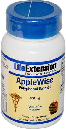 AppleWise, Polyphenol Extract, 600 mg, 30 Veggie Caps by Life Extension-Kosttillskott, Antioxidanter, Fruktkonsekvenser, Äpplen