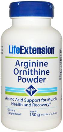 Arginine Ornithine Powder, 5.29 oz (150 g) by Life Extension-Kosttillskott, Aminosyror, L Arginin, L Arginin + L Ornitin