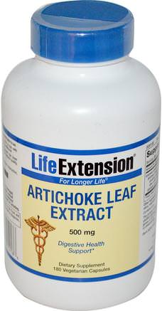 Artichoke Leaf Extract, 500 mg, 180 Veggie Caps by Life Extension-Hälsa, Kolesterolstöd, Kronärtskocka